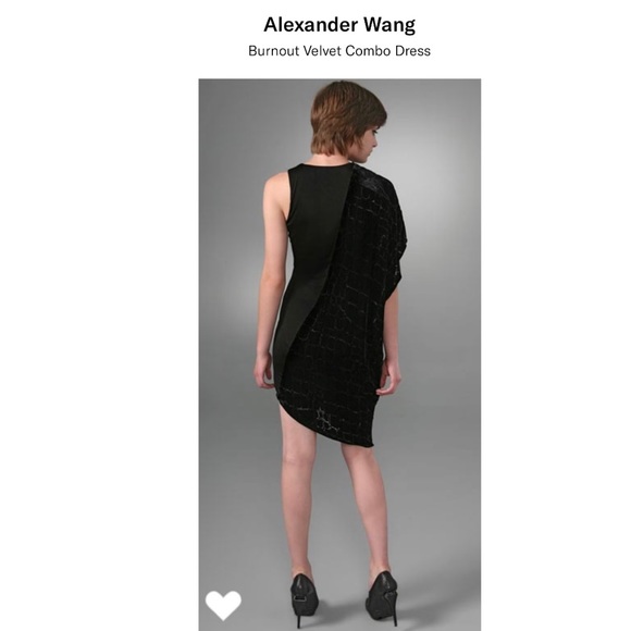 Alexander Wang Black Velvet Asymmetric Dress - Picture 8 of 8